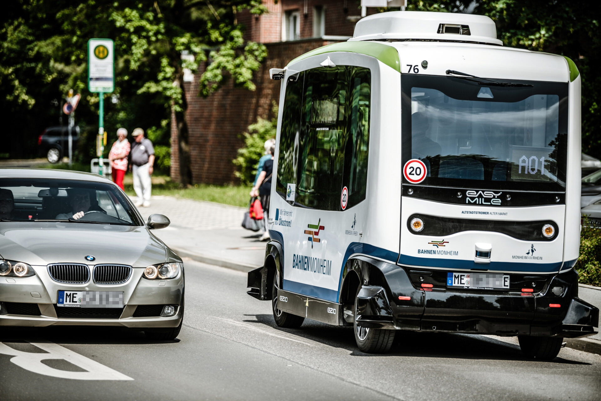 Autonomer Bus in Monheim am Rhein Foto: Andreas Endermann