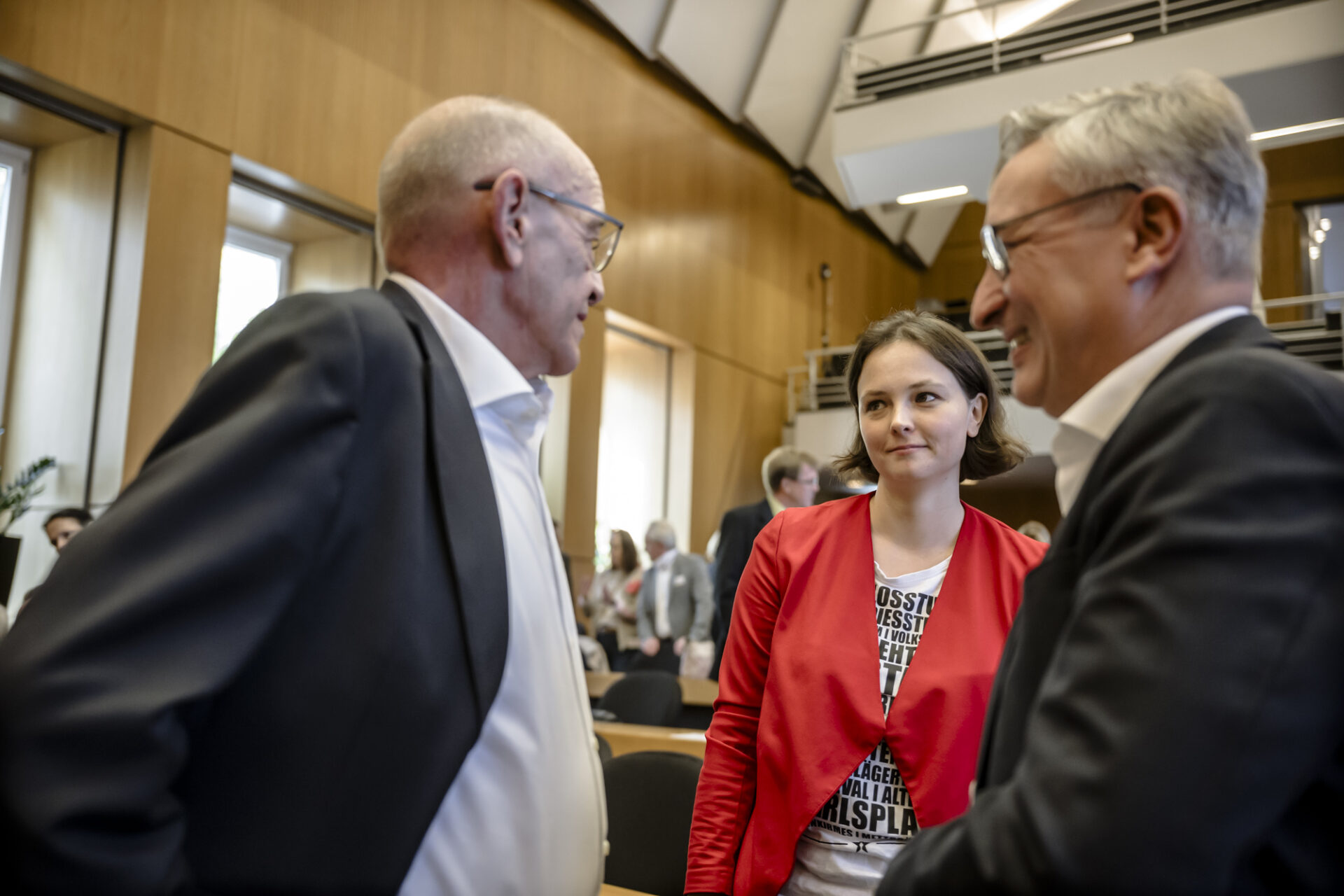 Rolf Tups, Sabrina Proschmann und Andreas Hartnigk im Stadtrat Düsseldorf